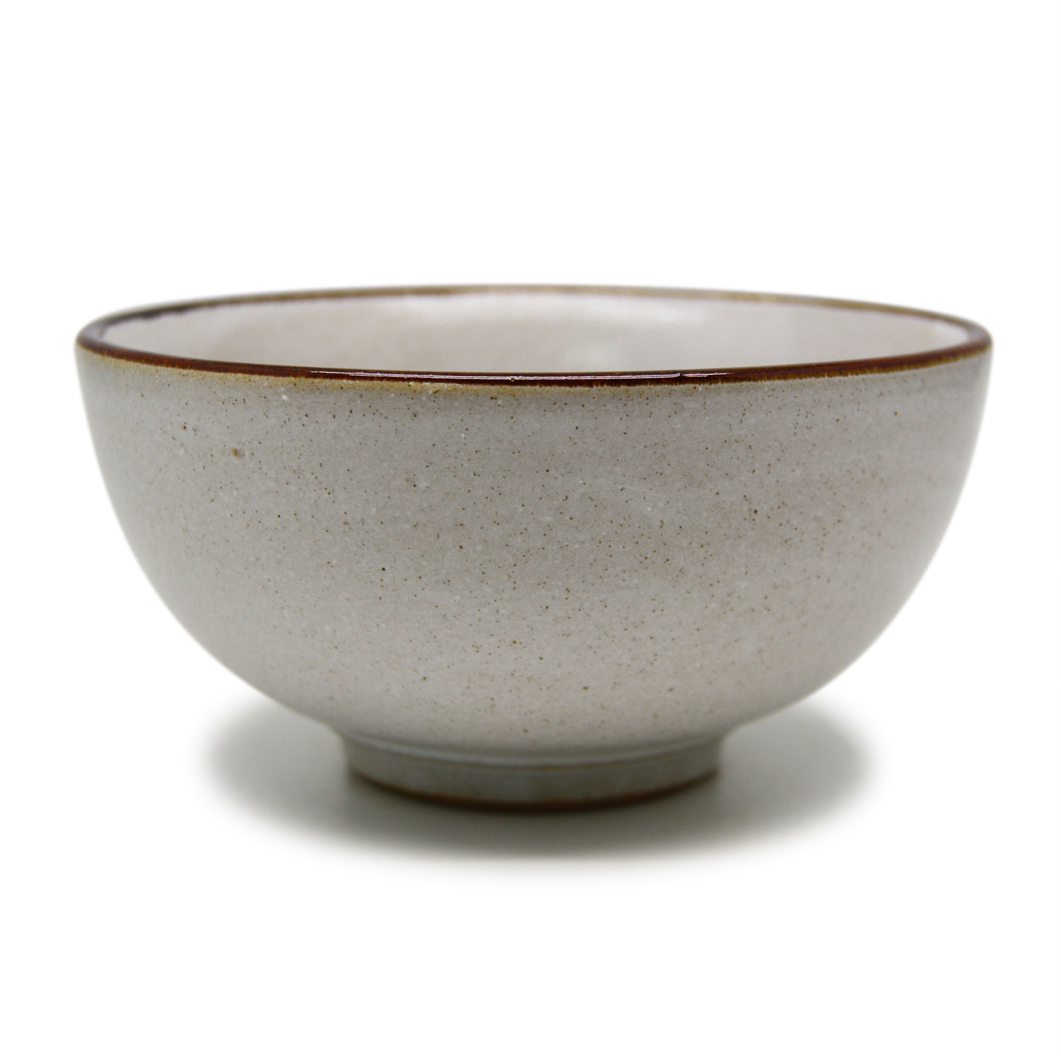 Rice bowl D11 - 0015 Glossy Brown Rim Stoneware
