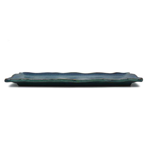 Wavy Edge Rectangular Plate - 0005 Stoneware